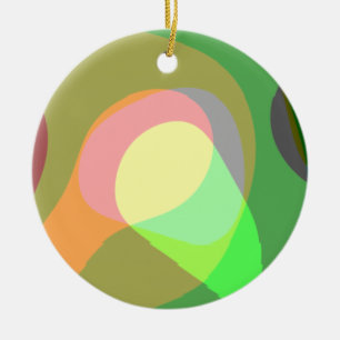 Groovy Retro Abstract Art 710 Ceramic Ornament
