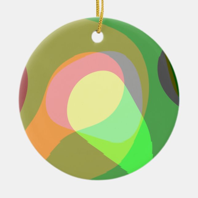 Groovy Retro Abstract Art 710 Ceramic Ornament (Front)