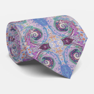 Groovy Retro Abstract Purple and Brown Swirl Tie