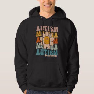 Groovy Retro Autism Awareness Month Puzzle Piece S Hoodie