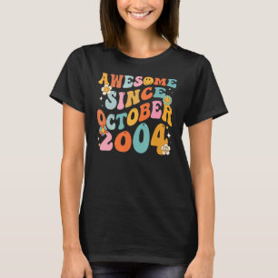 Groovy Retro Awesome Since 2004 18 Years Old 18th T-Shirt