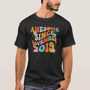Groovy Retro Awesome Since 2019 3 Years Old 3rd Bi T-Shirt