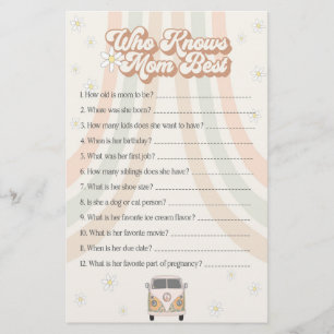 groovy retro baby shower who knows mum best game