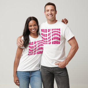 Groovy Retro Bachelorette Party Maid Of Honour  T-Shirt