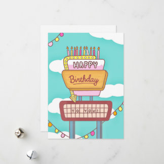 Groovy Retro Birthday Card Sign
