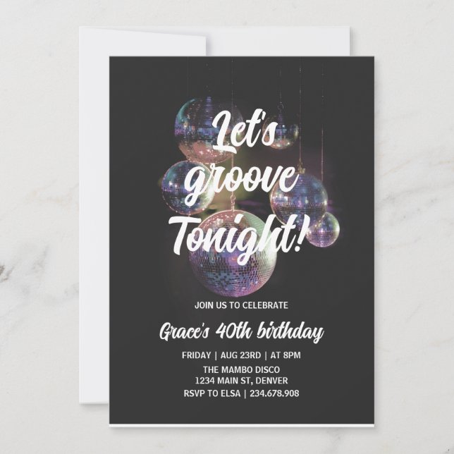 Groovy Retro Birthday Invitation (Front)