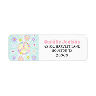 Groovy Retro Birthday Invitation Return Address Return Address Label