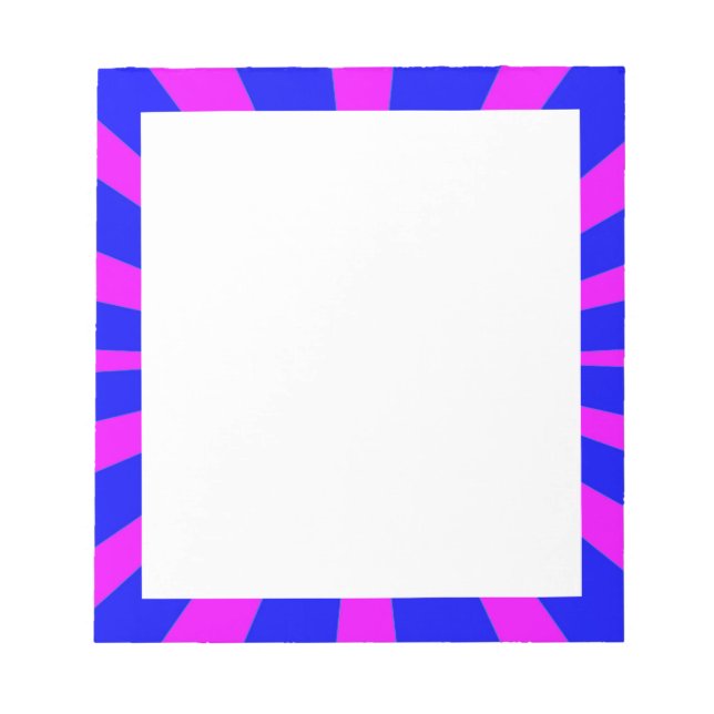 Groovy Retro Blue & Pink Background Notepad (Front)