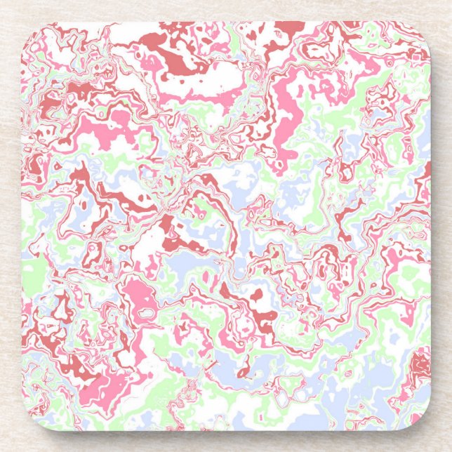 Groovy Retro Boho Eclectic Funky Colourful Marble  Coaster (Front)