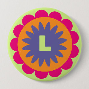 Groovy Retro Botanical Pattern Artwork 10 Cm Round Badge