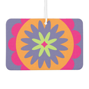 Groovy Retro Botanical Pattern Artwork Car Air Freshener