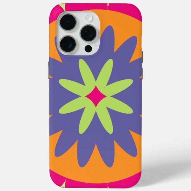 Groovy Retro Botanical Pattern Artwork Case-Mate iPhone Case (Back)