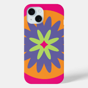 Groovy Retro Botanical Pattern Artwork iPhone 15 Case