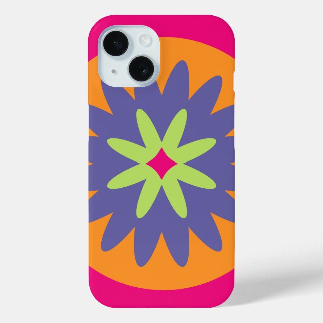 Groovy Retro Botanical Pattern Artwork Case-Mate iPhone Case (Back)
