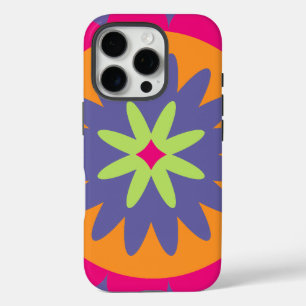 Groovy Retro Botanical Pattern Artwork iPhone 16 Pro Case