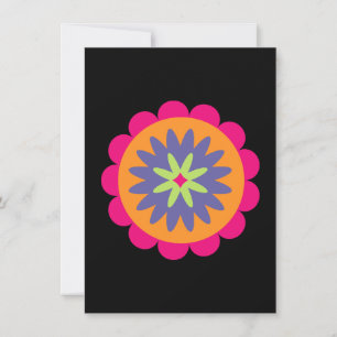 Groovy Retro Botanical Pattern Artwork Invitation