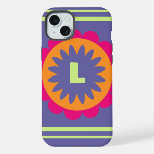 Groovy Retro Botanical Pattern Artwork iPhone 15 Plus Case