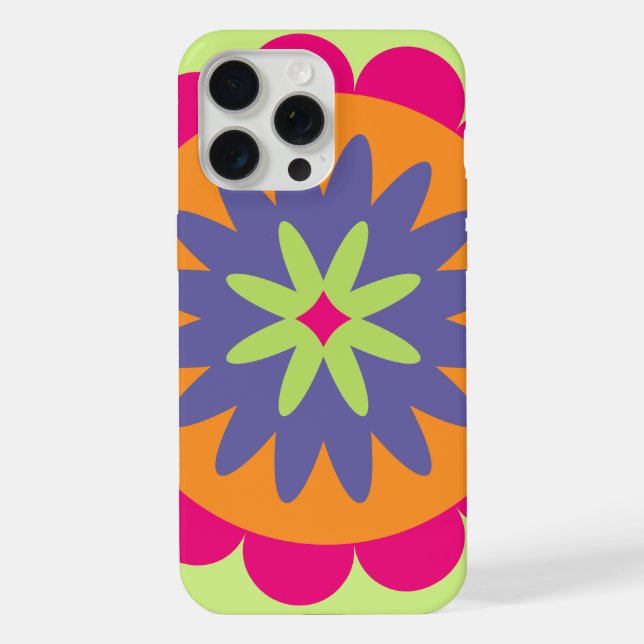 Groovy Retro Botanical Pattern Artwork iPhone Case (Back)