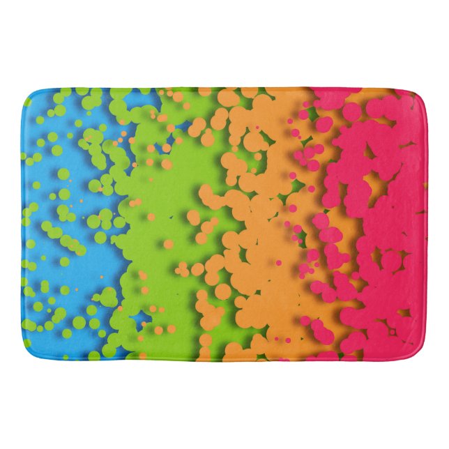Groovy Retro Bubbly Trippy Funky Panromantic Pride Bath Mat (Front)