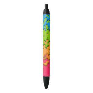 Groovy Retro Bubbly Trippy Funky Panromantic Pride Black Ink Pen