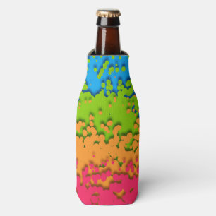 Groovy Retro Bubbly Trippy Funky Panromantic Pride Bottle Cooler