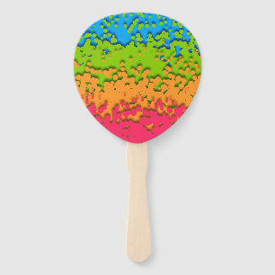 Groovy Retro Bubbly Trippy Funky Panromantic Pride Hand Fan