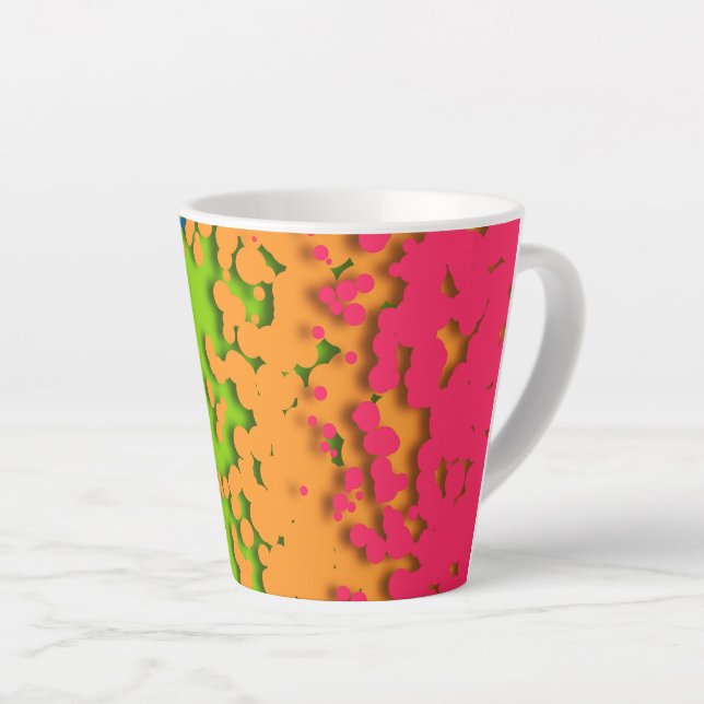 Groovy Retro Bubbly Trippy Funky Panromantic Pride Latte Mug (Right Angle)