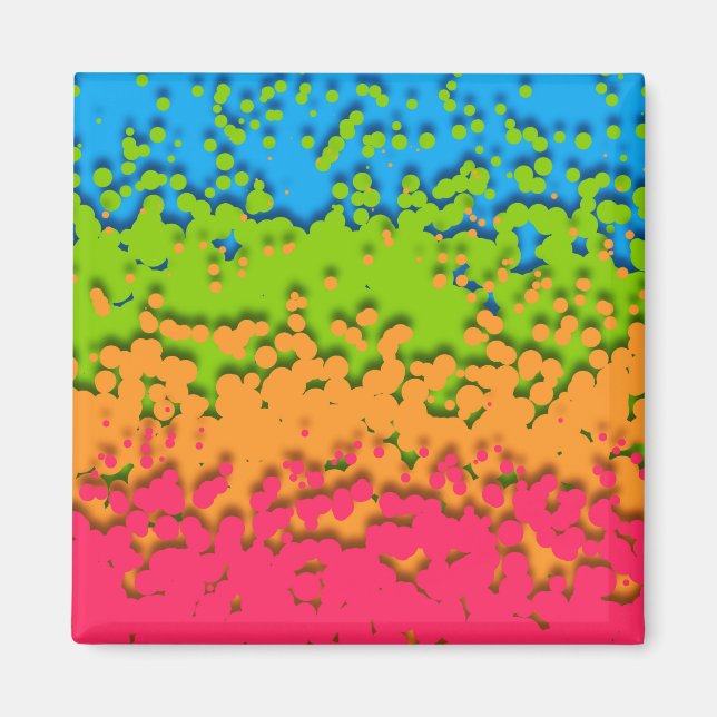 Groovy Retro Bubbly Trippy Funky Panromantic Pride Magnet (Front)