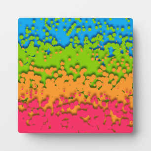 Groovy Retro Bubbly Trippy Funky Panromantic Pride Plaque