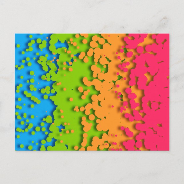 Groovy Retro Bubbly Trippy Funky Panromantic Pride Postcard (Front)