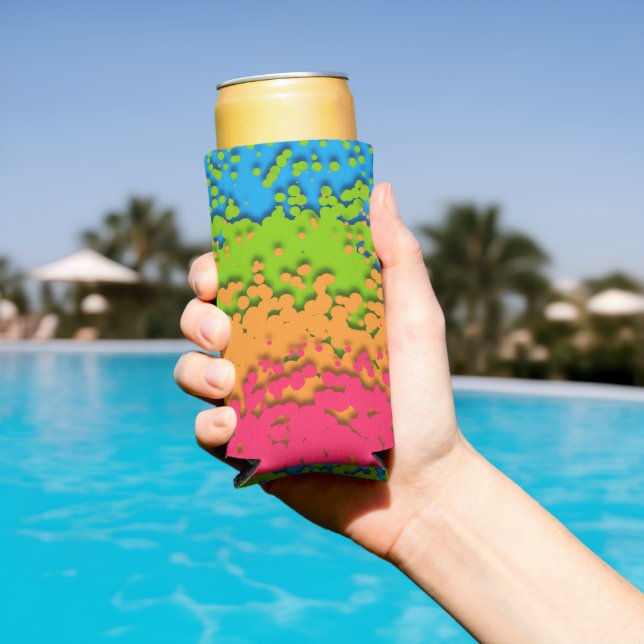 Groovy Retro Bubbly Trippy Funky Panromantic Pride Seltzer Can Cooler (In Situ Pool)