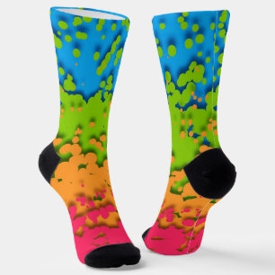 Groovy Retro Bubbly Trippy Funky Panromantic Pride Socks
