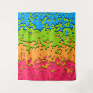 Groovy Retro Bubbly Trippy Funky Panromantic Pride Tapestry
