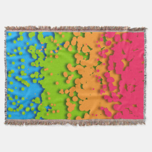 Groovy Retro Bubbly Trippy Funky Panromantic Pride Throw Blanket