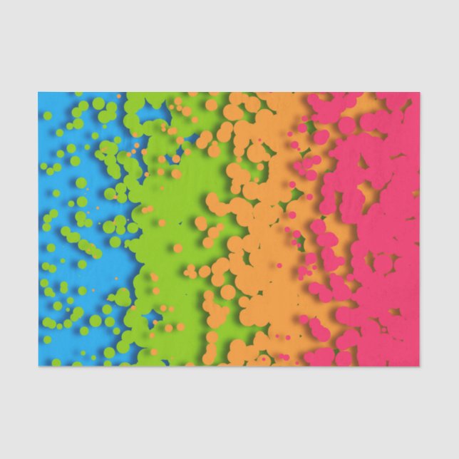 Groovy Retro Bubbly Trippy Funky Panromantic Pride Tissue Paper (Front)