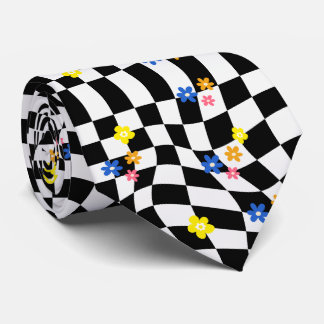 Groovy Retro Chequerboard, Y2K 90s Tie