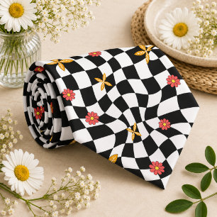 Groovy Retro Chequerboard, Y2K 90s Tie