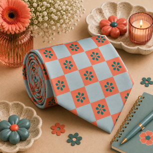 Groovy Retro Chequerboard, Y2K 90s Tie