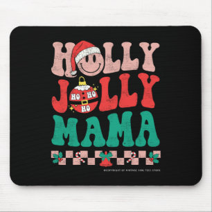 Groovy Retro Christmas Hippie Have A Holly Xmas Jo Mouse Pad