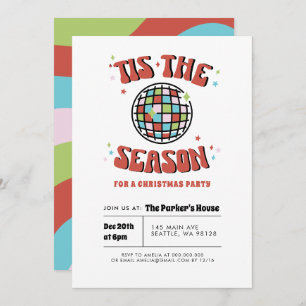 Groovy Retro Christmas Party Invitation