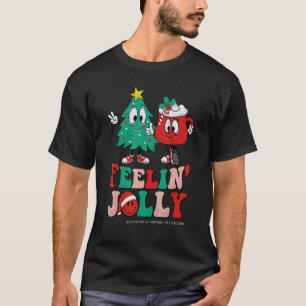 Groovy Retro Christmas Santa Hippie Feelin' Jolly T-Shirt