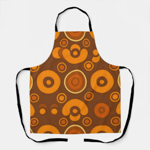 Groovy Retro Circles Abstract Pattern 1970s Apron