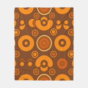 Groovy Retro Circles Abstract Pattern 1970s Fleece Blanket