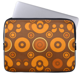 Groovy Retro Circles Abstract Pattern 1970s Laptop Sleeve
