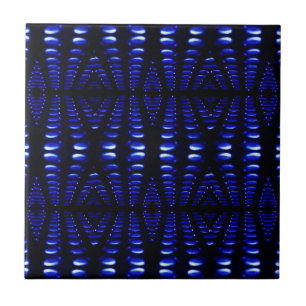 Groovy Retro Cobalt Blue Lava Bubbles Tile