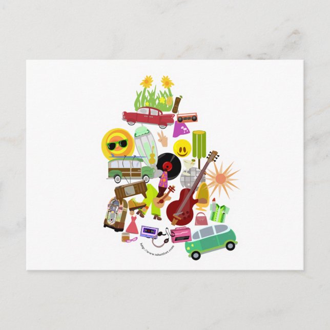 Groovy Retro Collage Postcard (Front)