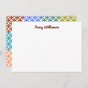 Groovy Retro Colourful Floral Custom Add Name  Card