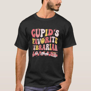 Groovy Retro Cupids Favorite Librarian Valentine's T-Shirt