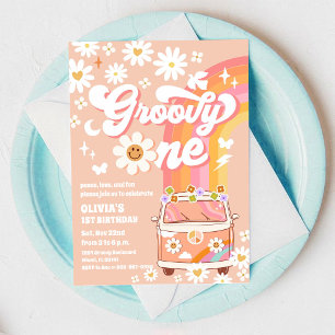 Groovy Retro Daisy Birthday Invitation