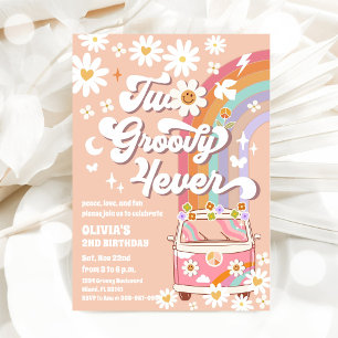 Groovy Retro Daisy Birthday Invitation